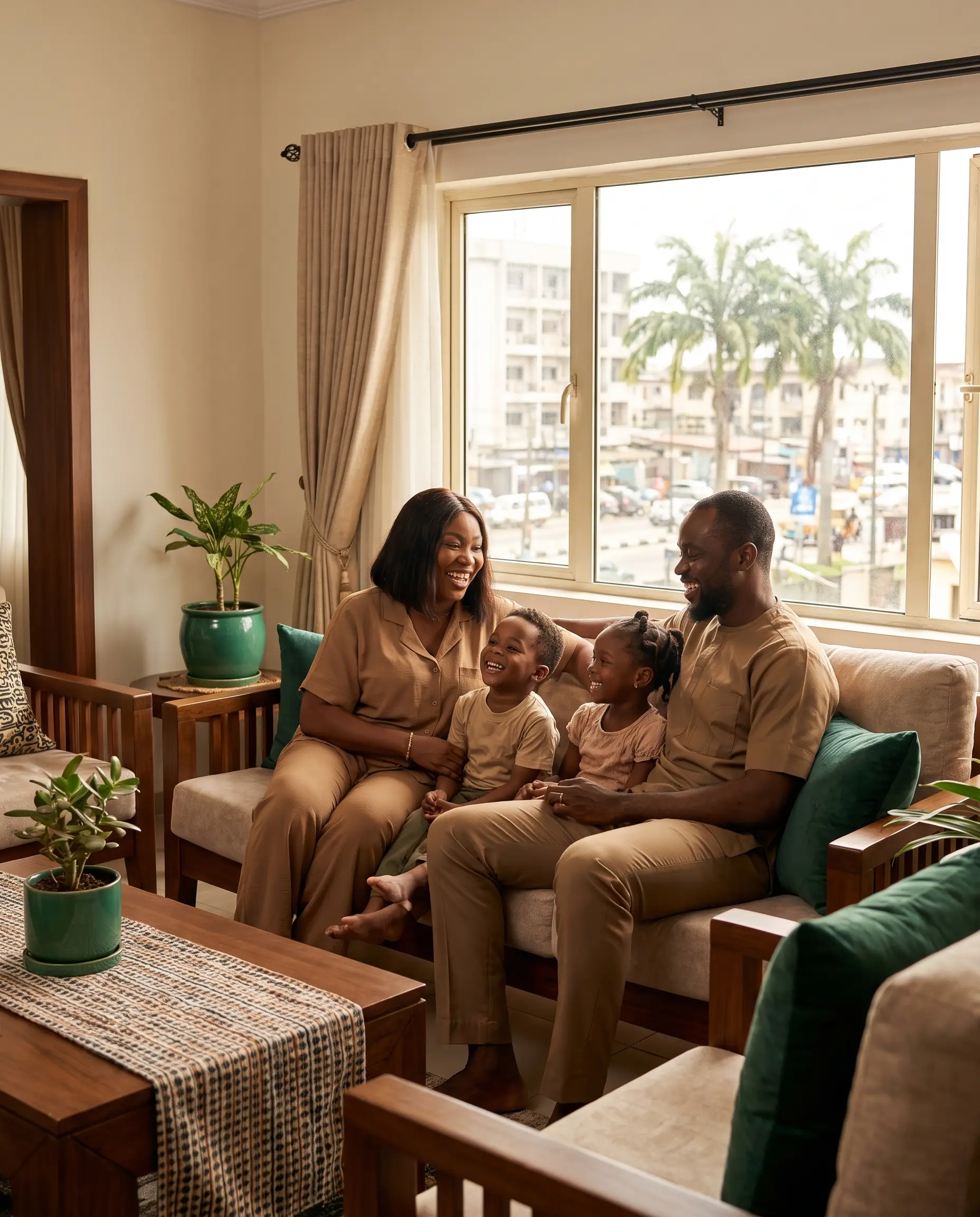A Nigerian family at home, covered by Liberty Life